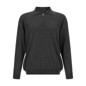 Kiton Gray Wool Polo Men's Shirt